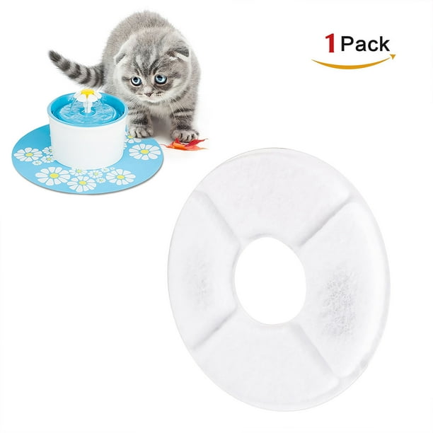 Premium Activated Cotton Carbon Houkiper Pet Drinking Water Fountain Filter Keeping Water Clear and Tasty 4 pack Replacement Filters 